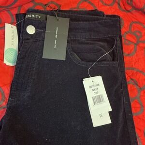 Prosperity Women's Navy Boot cut Corduroy Jeans Size 32P NWT